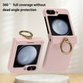 thumbnail image 6 of Compatible with Samsung Galaxy Z Flip 6 Case (Built-in Back Screen Protector) with Hinge Protection & Ring Kickstand, Slim and Thin Protective Case Cover for Samsung Galaxy Z Flip 6, Pink, 6 of 6