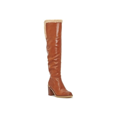 

Vince Camuto Gambrel Warm Caramel Pull On Block Heel Fur Lined Over Knee Boot (Warm Caramel 7)