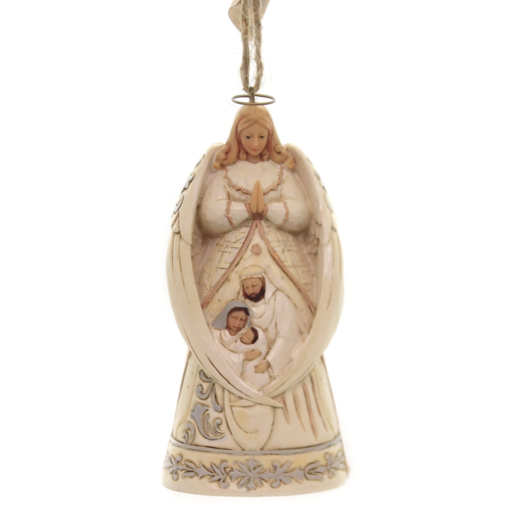 Jim Shore WHITE WOODLAND NATIVITY ANGEL Polyresin Ornament Wings