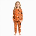 thumbnail image 2 of Zuwimk Toddler Girl Boys Pajamas Halloween Funny Graphic Pjs Jammies Fall Winter Long Sleeve Sleepwear Sets,Y009-Orange, 2 of 9
