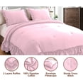 thumbnail image 4 of D.N.G. BEDDINGS 1 Piece Luxury 5 Inch Two Layer Ruffle Comforter Premium Super Soft, 800 TC, 100% Egyptian Cotton, Super Soft, Super King Size Light Pink Color, 4 of 7