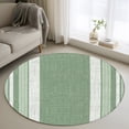 thumbnail image 2 of Vintage Green Striped Round Rug 4ft Washable Circle Entryway Rugs Non Slip Farmhouse Modern Stripes Boho Texture Area Rug Indoor Carpet for Bedroom Kitchen Living Room Office Dining Room Nursery, 2 of 9