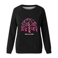 thumbnail image 4 of CLOISE Cancer Sweatshirt Women Breast Cancer Awareness Sweatshirt Ribbon Pink Crew Neck Long Sleeve Shirts Cancer Fight Blouses Comfy Pullover Tops in October Clothes Black XL, 4 of 4