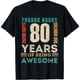 thumbnail image 1 of Playera de Cumpleaños 80 Años para Mujer - "80 Años de Viaje" Diseño Divertido, Cuello Redondo, Manga Corta, Estampado, Negro, 1 of 7