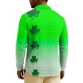 thumbnail image 6 of Men's St. Patrick's Day Shamrock Henley Long Sleeve Pullover Casual Top Shirt, 6 of 6