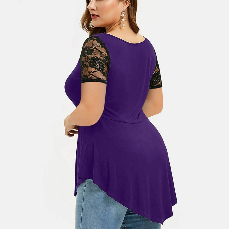 Ecqkame Women s Plus Size Dressy Tops Clearance Plus Size Women