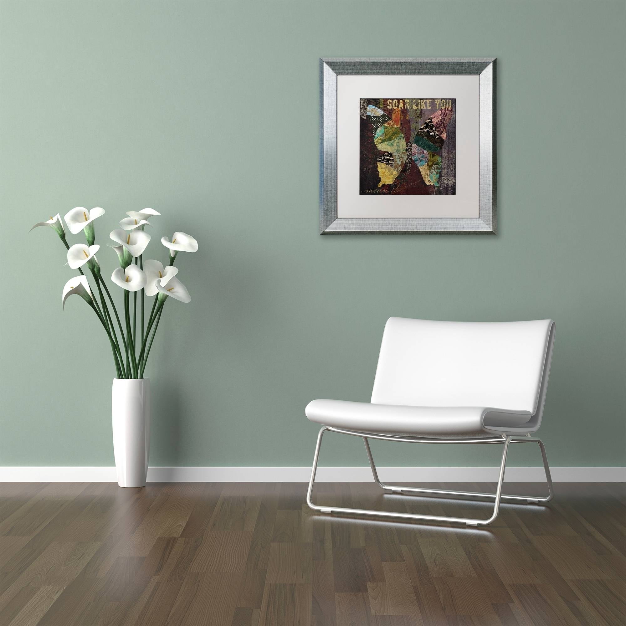 Trademark Fine Art "Winging It II" Canvas Art by Color Bakery White Matte, Silver Frame