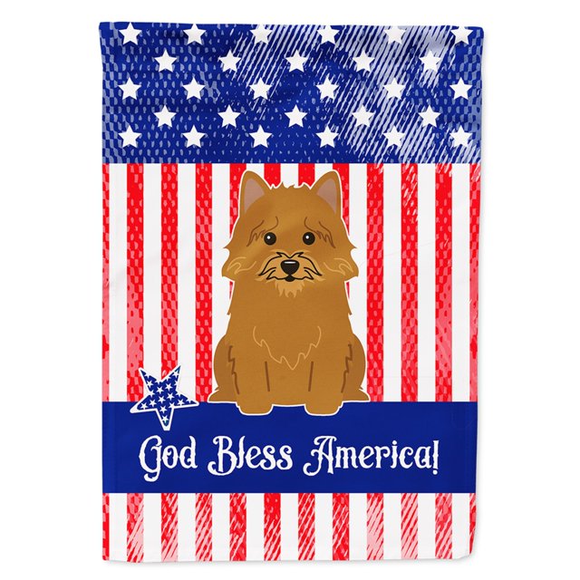 Caroline's Treasures BB3015GF Patriotic USA Norwich Terrier banderas al aire libre tamaño jardín, multicolor Caroline's Treasures BB3015GF