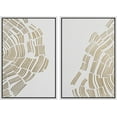 thumbnail image 2 of IDEA4WALL Framed Canvas Print Wall Art Set of 2 Gold & White Narure Forest Tree Wood Rings Abstract Modern Art Decorative Boho Contemporary Artwork for Bedroom, Office - 24"x36"x2 Panels White, 2 of 5