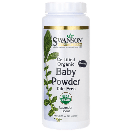 Swanson Certified Organic Baby Powder Talc-Free Lavender Scent 2.5 oz (Best Organic Baby Powder)