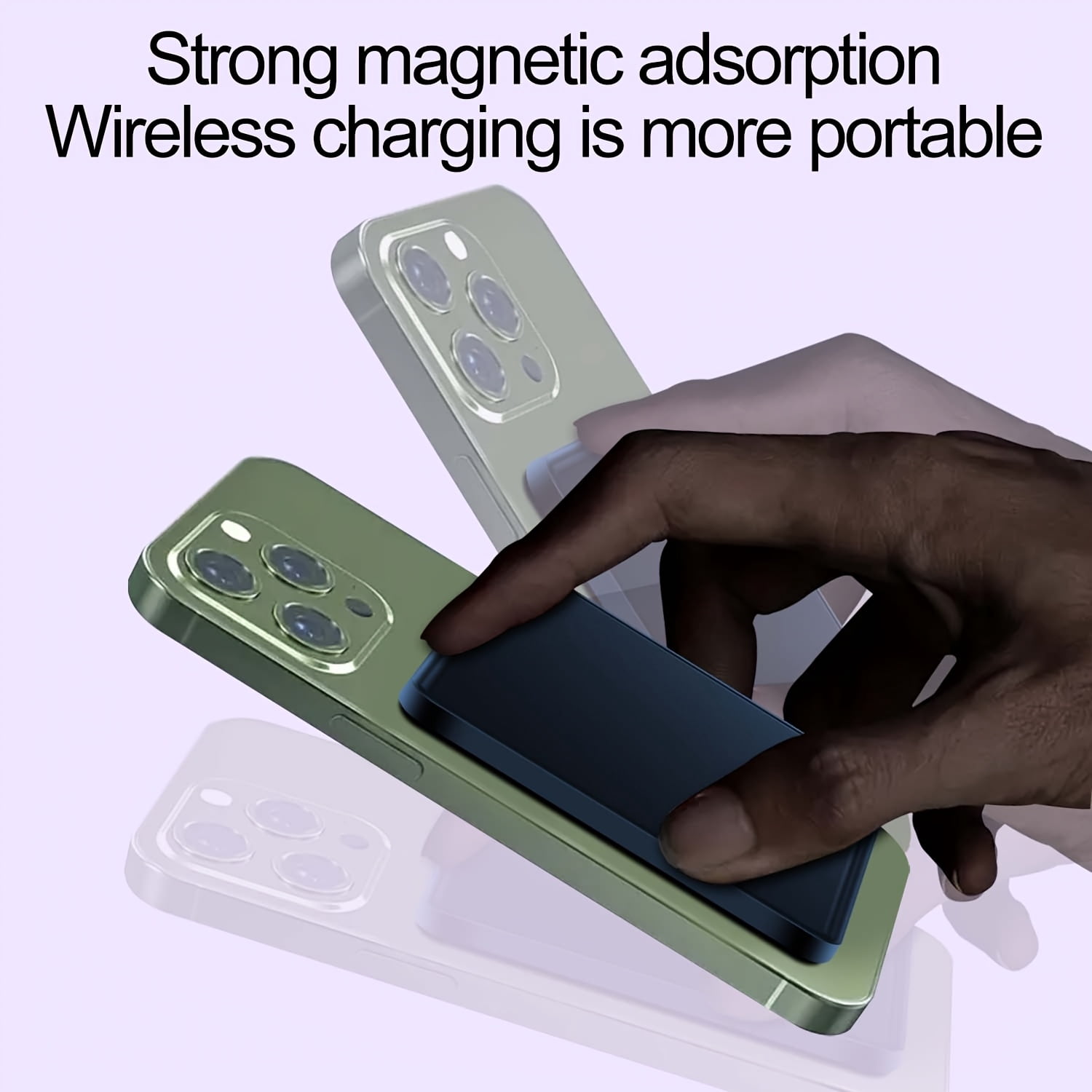 Magnetic Slim Portable Charger, 5000mAh Wireless Power Bank Battery Pack with LED Display And Comfortable Grip Only for iPhone 17/16 Pro/16 Pro Max/15/14/13/12 Series