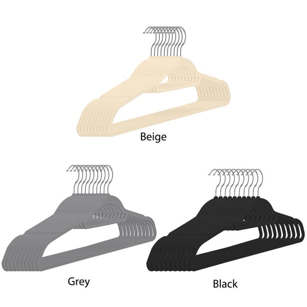 10 perchas de flocado antideslizantes para el hogar (beige)