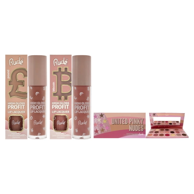 Kit de maquillaje Rude Cosmetics de 3 piezas con 21 sombras de ojos