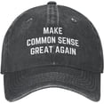 thumbnail image 1 of Make Common Sense Great Again Trucker Hat Washed Adjustable Dad Baseball Cap, 1 of 8