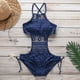 thumbnail image 3 of Traje de baño de una pieza, traje de baño de bikini hueco de encaje sexy europeo y americano, 3 of 5