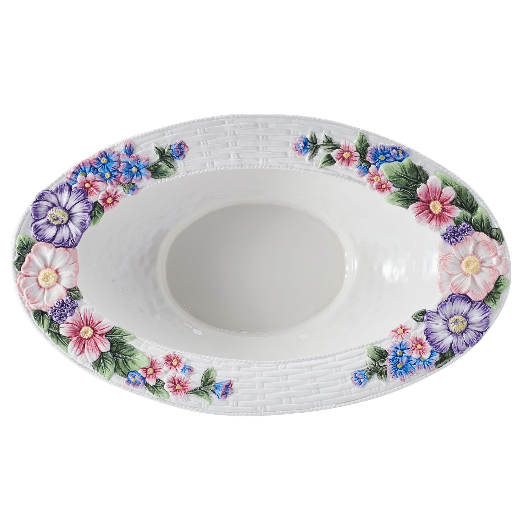 Fitz and Floyd Jardin 18 in Earthenware Bowl