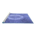 thumbnail image 2 of Ahgly Company Machine Washable Indoor Rectangle Medallion Blue Traditional Area Rugs, 7' x 10', 2 of 4