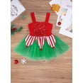 thumbnail image 6 of inhzoy Kids Girls Christmas Elf Candy Cane Dress-Up Ballet Figure Skating Tutu Dress,Sizes 6-16 Red 8, 6 of 9