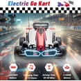 thumbnail image 4 of Licensed BMW Electric Go Kart for Kids 6-12, 24V 9AH Drift Kart Ride on Toys, Dual 200W Motors, Adjustable Seat, Drift Mode, 2 Speed, LED Lights, 4 of 10