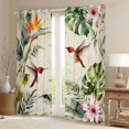 thumbnail image 2 of jejeloiu Kawaii Cute Hummingbird Black Out Curtains,Tropical Monstera Leaf Curtains Pack of 2 (42x63 Each) For Girls Teens, 2 of 6
