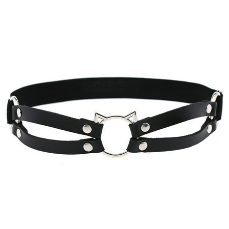 

Cotonie Soft Girl Sexy Cat Garter Belt Leg Loop Leather Leg Garter Clip