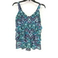 thumbnail image 2 of Swim Solutions BLACK Geometric-Print Tiered Tankini Swim Top, US 8, 2 of 4
