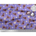 thumbnail image 2 of Soimoi Purple Heavy Canvas Fabric Leaves & Rose Floral Print Print Sewing Fabric By the Yard 58 Inch Wide, 2 of 3