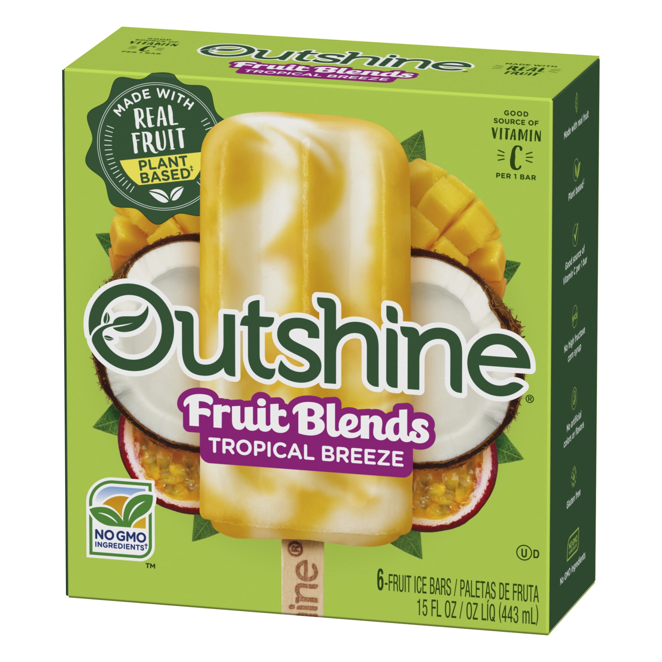Outshine Tropical Breeze Fruit Blends Frozen Fruit Bars, 6 Count