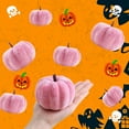 thumbnail image 5 of Pink Velvet Pumpkin Decor 2.6X3In Premium Plush Seasonal Decoration For Halloween And Holiday Displays, 5 of 6