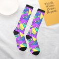 thumbnail image 4 of Daiia Sports Socks Disco Roller Skates Printed Novelty Crew Socks for Men Women Knee High Socks Cotton Socks Soft & Breathable Support Unisex Socks, 4 of 9