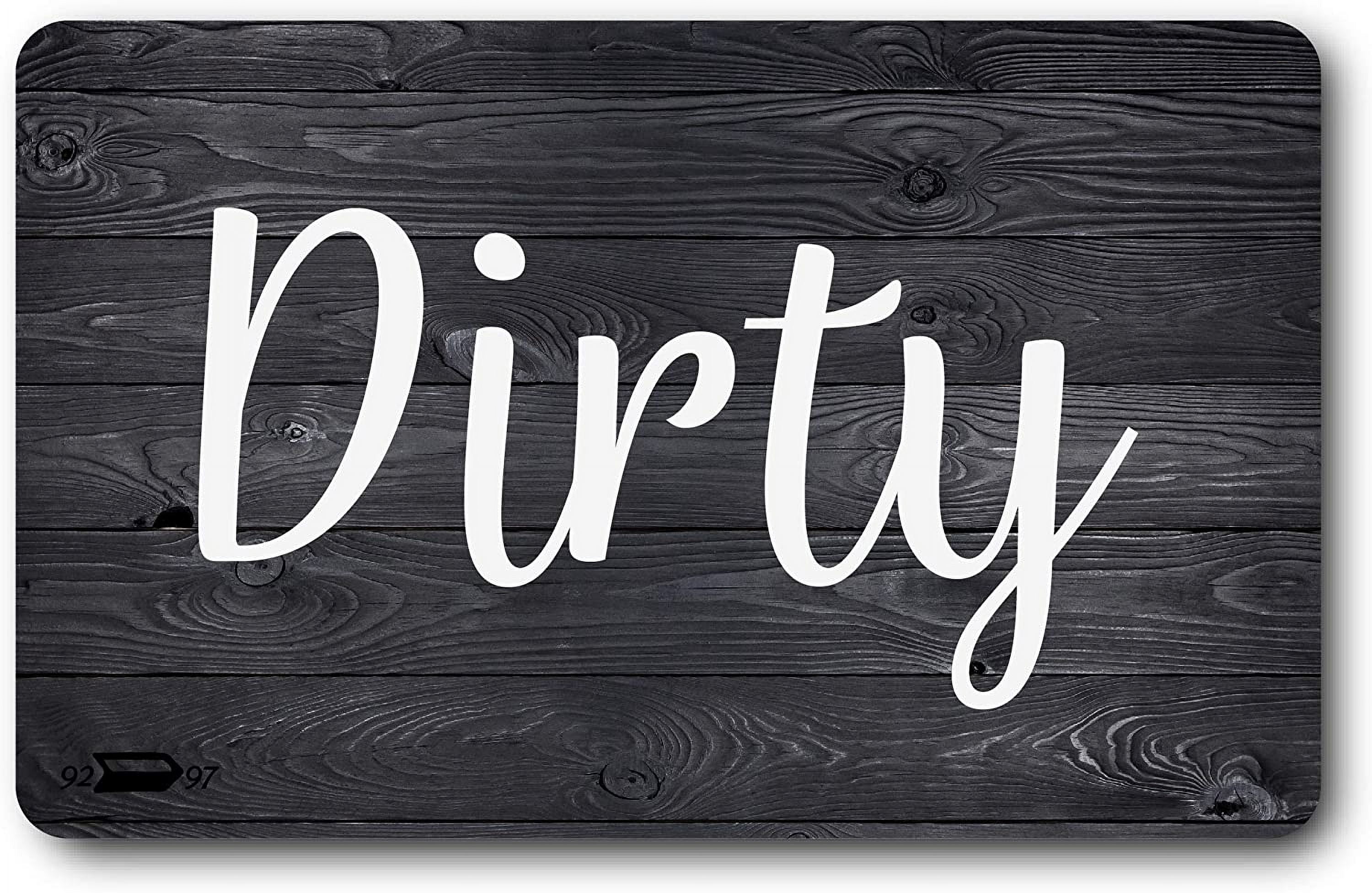 Black & White Wood Clean Dirty Magnet for Dishwasher, Reversible Dishwasher Magnet Clean Dirty Sign, Magnetic Dish Washer Sign Indicator, Rustic Farmhouse Kitchen Decor, Rustic White & Black Wood