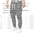 thumbnail image 3 of Cargo Pants for Men Overalls Relaxed Fit Lightweight Elastic Waist Drawstring Pants Pockets Casual Comfort Outdoor Daily Wear, 3 of 7