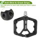 thumbnail image 3 of Pedal de bicicleta de nylon universal Unique Bargains, pedal plano sin tiras reflectantes, negro, ejes de 14 mm, pedal antideslizante para BMX MTB, 1 par, 3 of 7
