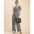 thumbnail image 6 of Moomaya Short Sleeve Full Leg Printed Rayon Jumpsuit - Women's Trendy Jumpsuit, 6 of 9
