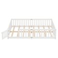 thumbnail image 6 of Jopath Queen Size Floor Bed Frame,Montessori Bed with Guardrails and Door,with Slatted Base,for Kids,Boys,Girls,White, 6 of 9
