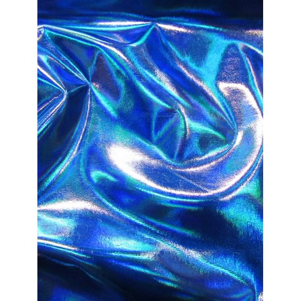 Ultra Holographic Glossy Patent Spandex Vinyl Fabric / Royal Blue / Sold By The Yard Walmart