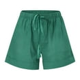 thumbnail image 5 of EDHITNR Athletic Shorts for Women, Womens Plus Size Comfy Drawstring Casual Elastic Waist Pocket Loose Shorts Pants Mint Green L, 5 of 6