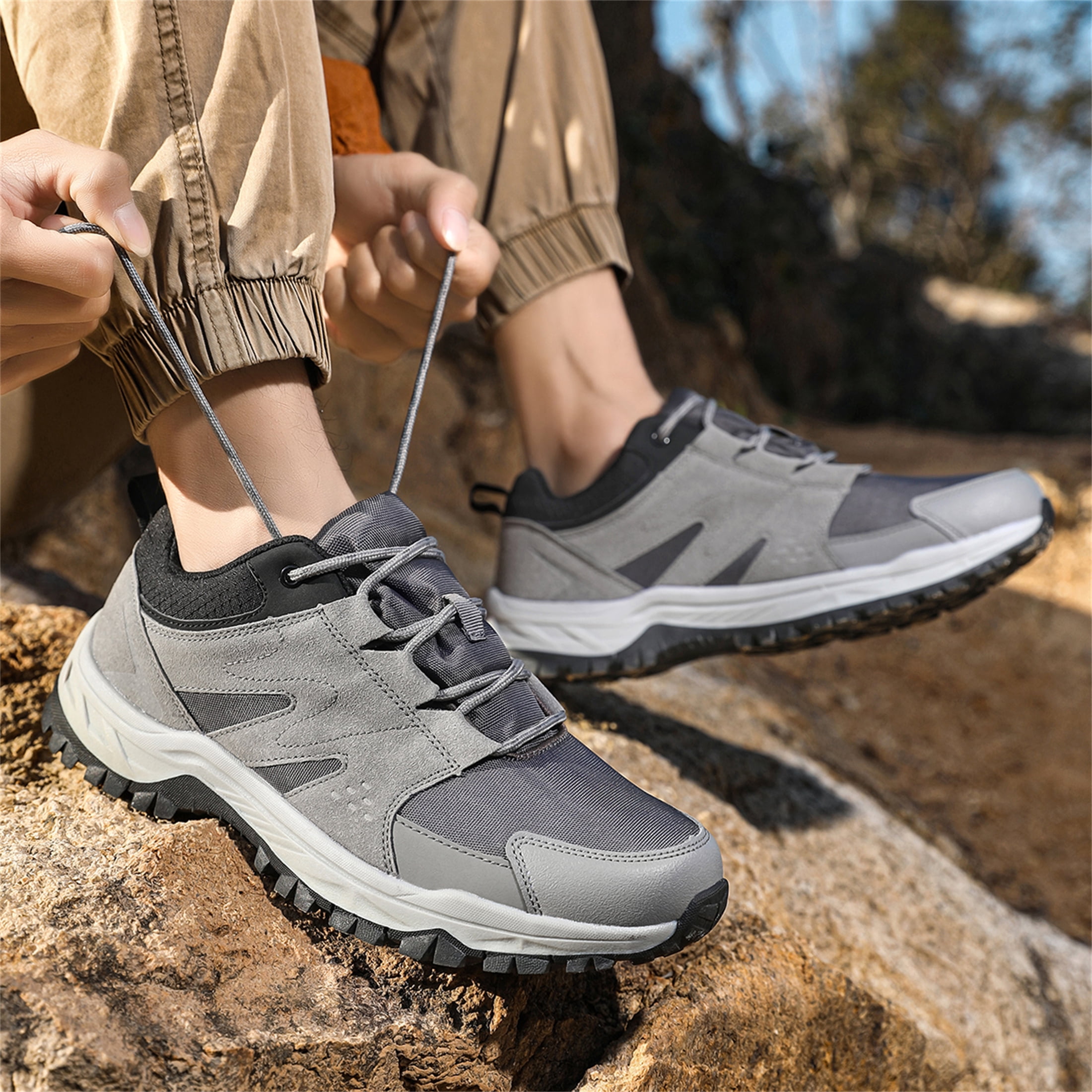 YOURDIARY Womens Mens Hiking Shoes Comfortable Breathable Lightweight Outdoor Sneakers