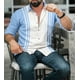 thumbnail image 1 of Camisas de moda para hombre, camisas formales con solapa, lujosas, cómodas, de alta calidad, de tela liviana, para bailes de graduación, bodas, camisas con botones, 1 of 6
