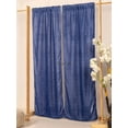 thumbnail image 6 of The Art Box Blue Crushed Velvet Curtains Room Darkening Rod Pocket Window Curtains, 2 Panels, 52"W x 63L" in, 6 of 10
