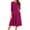 11# Dark Purple, variant on Plus Size 3/4 Sleeve Fall Dress for Women Crewneck Solid Color Midi Dress Trendy Casual A Line Dress Pink 2XL
