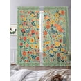 thumbnail image 3 of Boho Green Flowers Sheer Curtains 84 Inch Length 2 Panels Set Window Treatments, Spring Abstract Watercolor Floral Leaf Rod Pocket Semi Curtains for Living Room/Bedroom/Kitchen Décor, 104"W x 84"L, 3 of 7