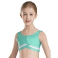 thumbnail image 2 of JanJean Kids Girls Athletic Sports Vest Top Soft Crop Cami Sleeveless Shirt Bra Tops Gymnastics Blue Green 6, 2 of 6