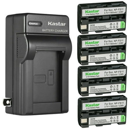 Kastar 4-Pack Battery and AC Wall Charger Replacement for Sony DSC-F55 DSC-F55V DSC-P1 DSC-P20 DSC-P30 DSC-P50 Cameras