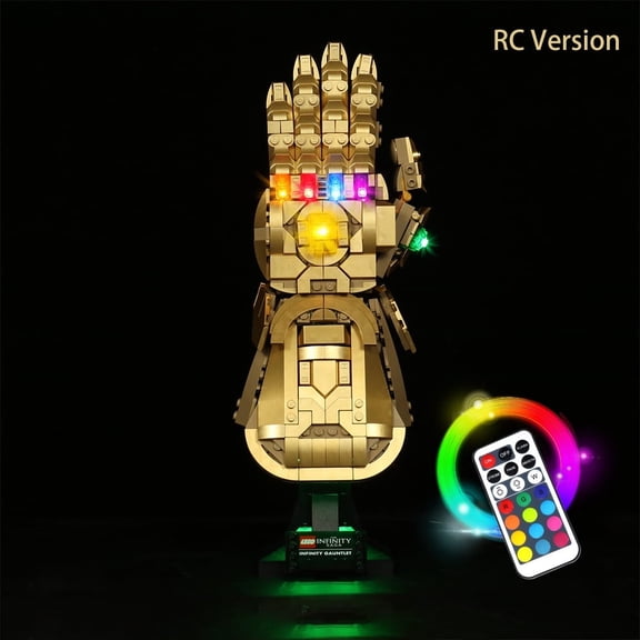 RC Control Led Lighting Kit Compatible with Lego 76191 Building Blocks Model- Not Include The Lego Set, Decoration Lights for Hand Gauntlet Model, DIY Lighting for Infinity Stones