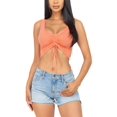 thumbnail image 5 of Women's Sexy Casual Adjustable Ruched Stretchy Slim Fit Jersey Crop Top, 5 of 5