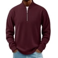 thumbnail image 2 of Vetsdori Mens Long Sleeve Big and Tall Shirts Corduroy 1/4 Zipper Pullover Sport Winter Stylish Henley Plain Tshirts for Men Casual, 2 of 7