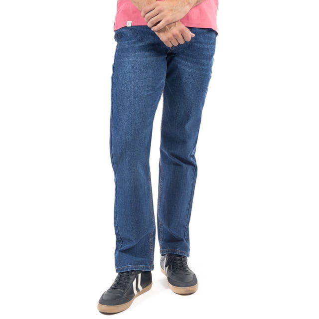 Jeans Straight Para Hombre con Cinco Bolsillos y Costuras Marcadas Quarry