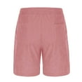 thumbnail image 6 of Havenre Men's Corduroy Shorts Lightweight Casual Elastic Waist Drawstring Lightweight Summer Beach Shorts with Pockets Pink XL, 6 of 7