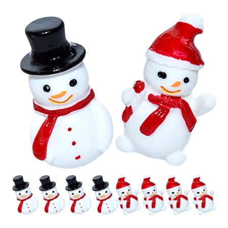 Cute Miniature Resin Snowman Figurines for Decor Assorted Color 3D Pcs Tiny 1.5 Inches